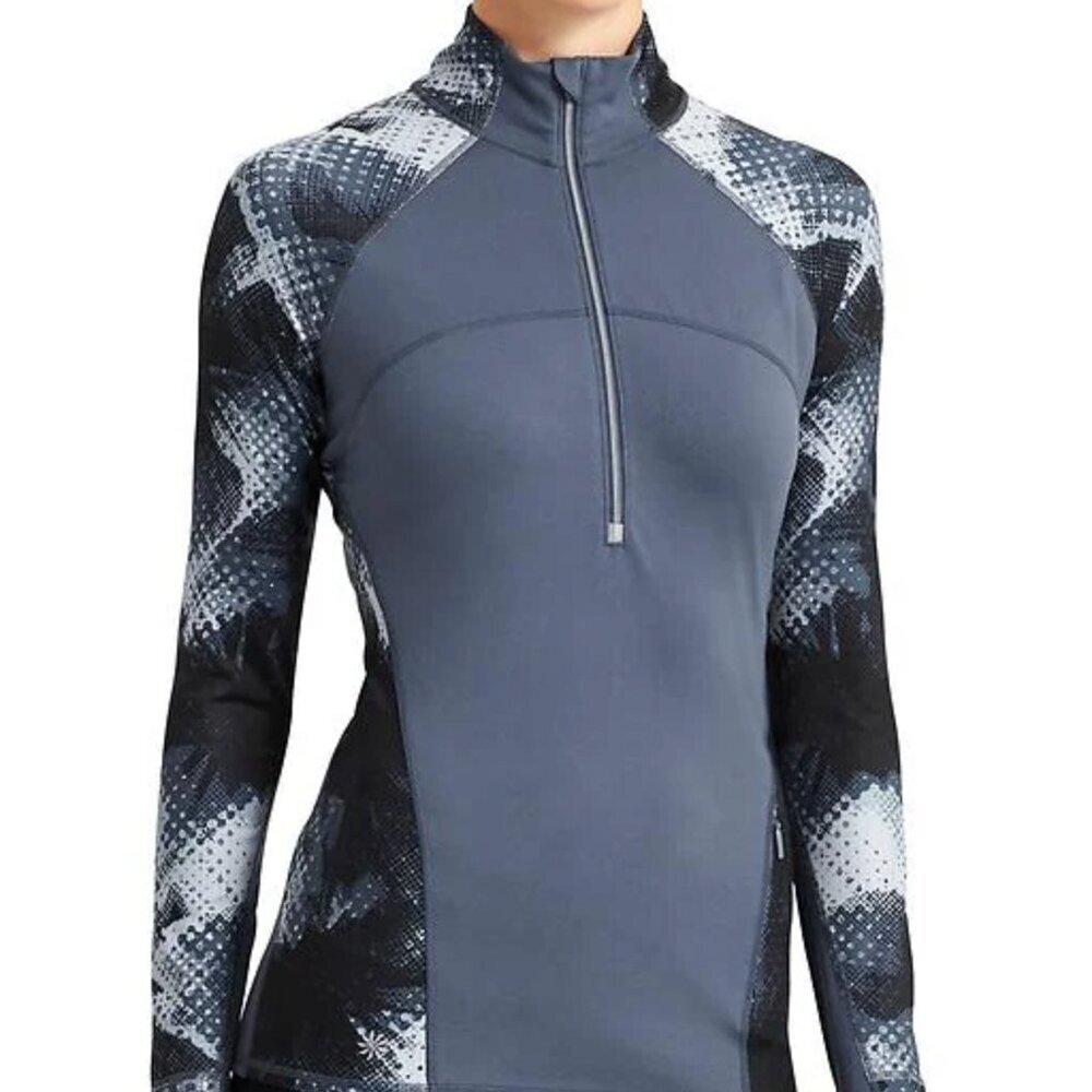 Athleta Running Wild Half Zip 2.0 Electro in Iron Blue Size Large Activewear Run